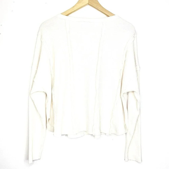 The GREii Medium Waffle Knit Heart Embroidered Ruffle Stitch Thermal Cotton - Picture 5 of 9